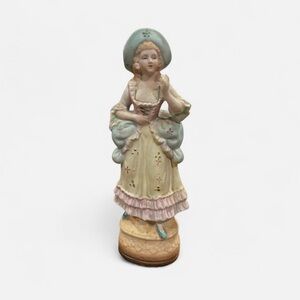 L&M INC 18th century style porcelain rococo French shepardess statue figurine